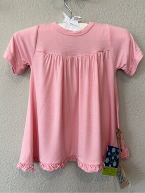 NWT! Kickee Pants Short Sleeve Dress in Lotus, Size 0-3 months